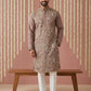 Silk Blend Designer Embroidered Kurta Set ( 65KP P 5445Brown S )