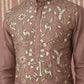 Silk Blend Designer Embroidered Kurta Set ( 65KP P 5445Brown S )