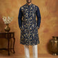 Silk Blend Designer Embroidered Kurta Set ( 65KP P 5445Navy S )