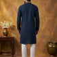Silk Blend Designer Embroidered Kurta Set ( 65KP P 5445Navy S )