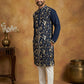 Silk Blend Designer Embroidered Kurta Set ( 65KP P 5445Navy S )