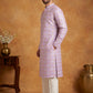 Men Cotton Blend Kurta Pyjama with Foil Print ( 65KP P 5446Lavender S ) [FF] [N-2]