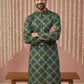 Men Cotton Blend Kurta Pyjama with Foil Print ( 65KP P 5446Olive S ) [FF] [N-2]