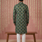Men Cotton Blend Kurta Pyjama with Foil Print ( 65KP P 5446Olive S ) [FF] [N-2]