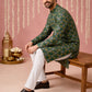 Men Cotton Blend Kurta Pyjama with Foil Print ( 65KP P 5446Olive S ) [FF] [N-2]
