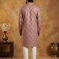Men Cotton Blend Kurta Pyjama with Foil Print ( 65KP P 5446Peach S ) [FF] [N-2]