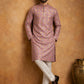 Men Cotton Blend Kurta Pyjama with Foil Print ( 65KP P 5446Peach S ) [FF] [N-2]