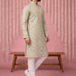 Men Cotton Blend Kurta Pyjama with Foil Print ( 65KP P 5446Pista S ) [FF] [N-2]