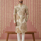 Silk Blend Kurta Pyjama with Embroidery and Print ( 65KP P 5447Beige S ) [FF] [A-1-4]