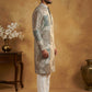 Silk Blend Kurta Pyjama with Embroidery and Print ( 65KP P 5447Grey S ) [FF] [A-1-4]