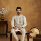 Men Embroidered Silk Blend Kurta Set ( 65KP P 5450White S ) [FF] [Q-11-14]