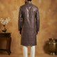 Men Cotton Blend Kurta Pyjama with Foil Print ( 65KP P 5452Maroon S ) [FF] [Q-11-14]