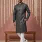 Men Cotton Blend Kurta Pyjama with Foil Print ( 65KP P 5452Navy S ) [FF] [Q-11-14]