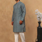 Cotton Blend Ethnic Printed Kurta Pyjama Set ( 65KP P 5455Sea-Green )