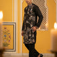 Black Silk Blend Embroidered Kurta Pyjama ( 65KP B-P 5457Black )