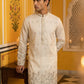 Men Silk Blend Embroidered Kurta Pyjama Set ( 65KP P 5458White S ) [FF] [B-1-2]