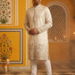 Men Silk Blend Embroidered Kurta Pyjama Set ( 65KP P 5458White S ) [FF] [B-1-2]
