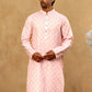 Classic Ethnic Print Cotton Blend Kurta Pyjama Set ( 65KP P 5459Pink )