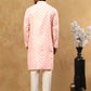 Classic Ethnic Print Cotton Blend Kurta Pyjama Set ( 65KP P 5459Pink )