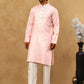 Classic Ethnic Print Cotton Blend Kurta Pyjama Set ( 65KP P 5459Pink )