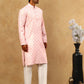 Classic Ethnic Print Cotton Blend Kurta Pyjama Set ( 65KP P 5459Pink )