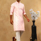 Classic Ethnic Print Cotton Blend Kurta Pyjama Set ( 65KP P 5459Pink )