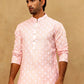 Classic Ethnic Print Cotton Blend Kurta Pyjama Set ( 65KP P 5459Pink )
