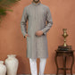 Embroidered Silk Blend Straight Kurta Set ( 65KP P 5460Grey S ) [FF] [A-1-4]