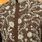 Classic Silk Blend Embroidered Kurta Pyjama ( 65KP P 5461Brown S ) [FF] [H-7]