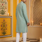 Classic Silk Blend Embroidered Kurta Pyjama ( 65KP P 5461Green S ) [FF] [H-7]