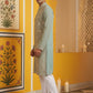 Classic Silk Blend Embroidered Kurta Pyjama ( 65KP P 5461Green S ) [FF] [H-7]