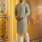 Classic Silk Blend Embroidered Kurta Pyjama ( 65KP P 5461Green S ) [FF] [H-7]