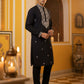 Embroidered Silk Blend Straight Kurta Pyjama ( 65KP P 5462Black S ) [FF] [B-6]