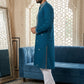 Embroidered Silk Blend Straight Kurta Pyjama ( 65KP P 5462Peacock S ) [FF] [B-6]