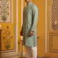 Embroidered Cotton Blend Kurta with Pyjama ( 65KP P 5463Green S ) [FF] [H-10]
