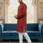 Classic Cotton Blend Foil Print Kurta Set ( 65KP P 5464Maroon ) [FF] [A-1-4]