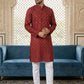 Classic Cotton Blend Foil Print Kurta Set ( 65KP P 5464Maroon ) [FF] [A-1-4]
