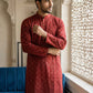 Classic Cotton Blend Foil Print Kurta Set ( 65KP P 5464Maroon ) [FF] [A-1-4]