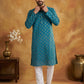 Classic Cotton Blend Foil Print Kurta Set ( 65KP P 5464Peacock S ) [FF] [A-1-4]