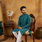 Classic Cotton Blend Foil Print Kurta Set ( 65KP P 5464Peacock S ) [FF] [A-1-4]