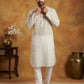 Classic Cotton Blend Foil Print Kurta Set ( 65KP P 5464White S ) [FF] [A-1-4]