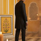 Silk Blend Embroidered Kurta Pyjama Set ( 65KP P 5465Black S ) [FF] [A-1-4]