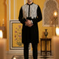 Silk Blend Embroidered Kurta Pyjama Set ( 65KP P 5465Black S ) [FF] [A-1-4]