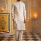 Men Silk Blend Embroidered Kurta Pyjama Set ( 65KP P 5466White S ) [FF] [Q-11-14]