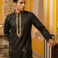 Men Embroidered Silk Blend Kurta Set ( 65KP B-P 5467Black S )