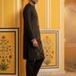Men Embroidered Silk Blend Kurta Set ( 65KP B-P 5467Black S )