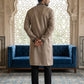 Men Embroidered Silk Blend Kurta Set ( 65KP B-P 5468Brown )