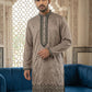 Men Embroidered Silk Blend Kurta Set ( 65KP B-P 5468Brown )