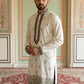 Men Embroidered Silk Blend Kurta Set ( 65KP B-P 5468White S )