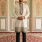 Men Embroidered Silk Blend Kurta Set ( 65KP B-P 5468White S )